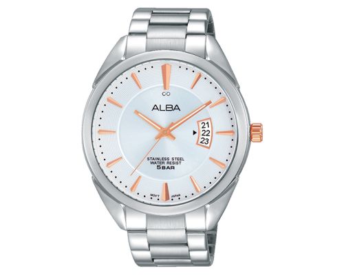 ALBA Men's Hand Watch PRESTIGE Stainless Band, Silver Dial AS9A65X1