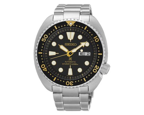 SEIKO Men's Hand Watch PROSPEX Stainless Band, Black Dial SRP775J1