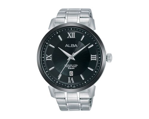 ALBA Men's Hand Watch PRESTIGE Stainless Band, Black Dial AS9E59X1