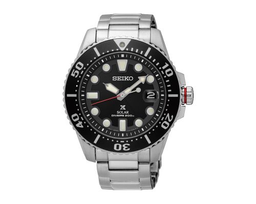 SEIKO Men's Hand Watch PROSPEX Stainless Band, Black Dial SNE437P1