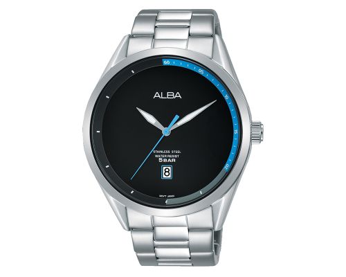 ALBA Men's Hand Watch PRESTIGE Stainless Band, Black Dial AS9F49X1