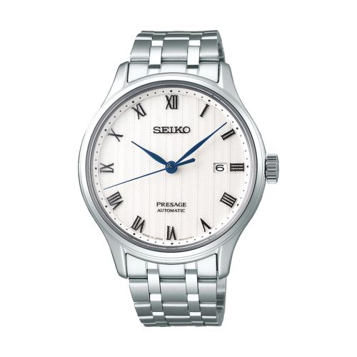 SEIKO Men's Hand Watch PRESAGE Stainless Band, White Dial SRPC79J1