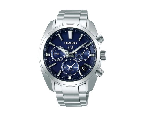 SEIKO Men's Hand Watch ASTRON Stainless Steel Band, Blue Dial SSH019J1