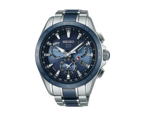 SEIKO Men's Hand Watch ASTRON Stainless Steel Band, Blue Dial SSE043J1