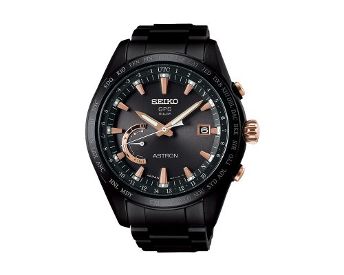 SEIKO Men's Hand Watch ASTRON Stainless Band, Black Dial SSE113J1