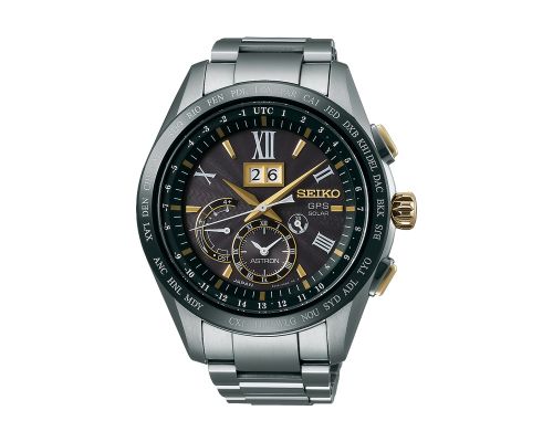 SEIKO Men's Hand Watch ASTRON Stainless Band, Black Dial SSE139J1