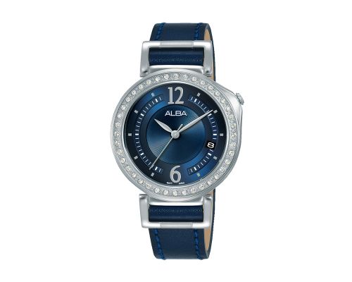 ALBA Ladies' Hand Watch FLAGSHIP Blue Leather Band, Blue Dial AG8K13X1