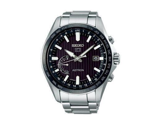 SEIKO Men's Hand Watch ASTRON Stainless Band, Black Dial SSE161J1