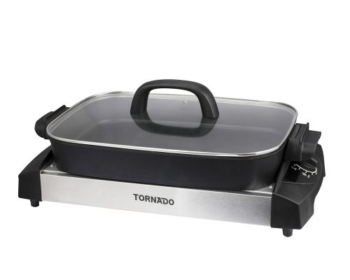 TORNADO Electric Grill 1500 Watt, Black x Stainless TCS-1500