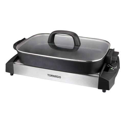 TORNADO Electric Grill 1500 Watt Black x Stainless TCS-1500