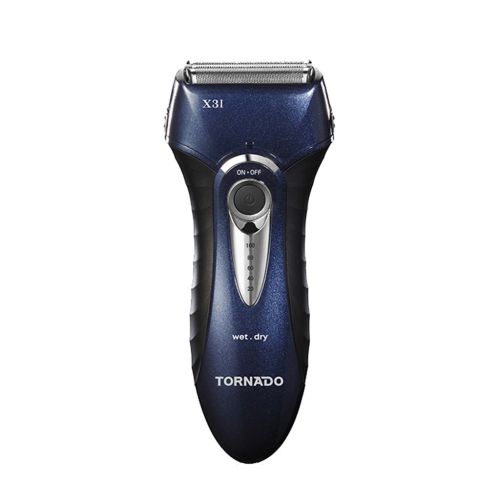 TORNADO Shaver, 3 Blades, Shaving System, Wet and Dry, Dark Blue THP-32U