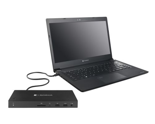 DYNABOOK USB-C™ Dock, 1 HDMI, 4 USB, 1 SD Card Inputs, Black