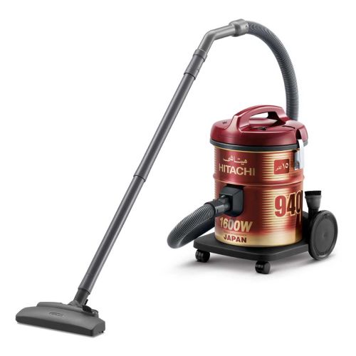 HITACHI Pail Can Vacuum Cleaner 1600 Watt, Cloth Filter, Red x Gold CV-940Y 220CE WR
