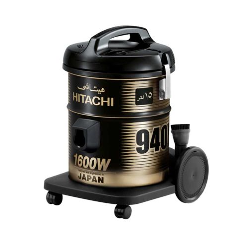 HITACHI Pail Can Vacuum Cleaner 1600 Watt Cloth Filter Black x Gold CV-940Y 220CE BK