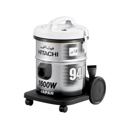 HITACHI Pail Can Vacuum Cleaner 1600 Watt, Cloth Filter, Grey CV-940Y 220CE PG