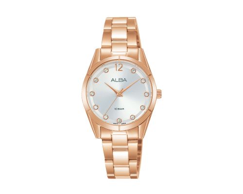 ALBA Ladies' Hand Watch FASHION Stainless Band, Silver Dial AH8738X1