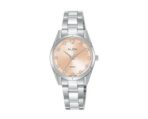 ALBA Ladies' Watch FASHION Stainless Band, Pink Gold Dial AH8745X1