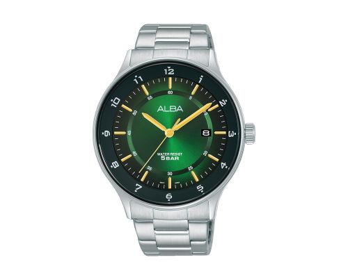 ALBA Men's Hand Watch PRESTIGE Stainless Band, Green Dial AS9M09X1