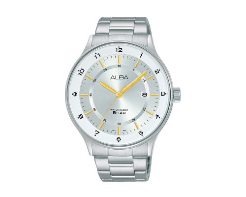 ALBA Men's Hand Watch PRESTIGE Stainless Band, Silver Dial AS9M15X1