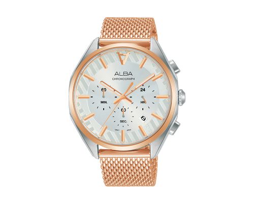 ALBA Men's Hand Watch FLAGSHIP Stainless Band, Silver Dial AT3H08X1