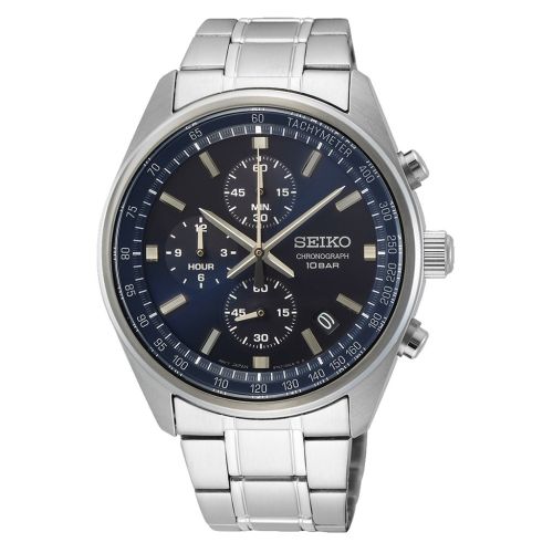SEIKO Men's Hand Watch CHRONOGRAPH Stainless Band Blue Dial SSB377P1