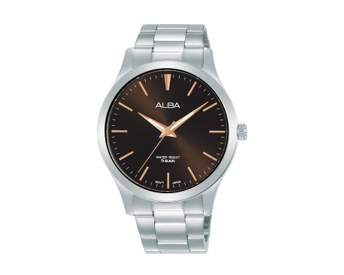 ALBA Men's Hand Watch STANDARD Stainless Band, Brown Dial ARSY97X1