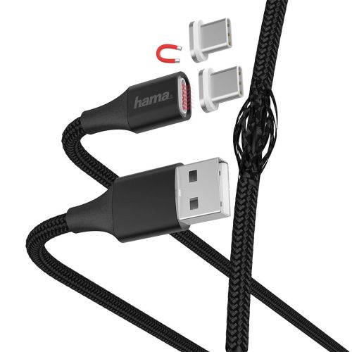 HAMA Magnetic Charging/Data Cable USB Type-C 1m Black HAMA178374