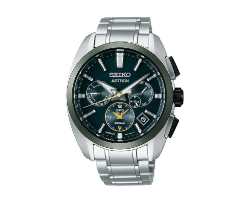 SEIKO Men's Hand Watch ASTRON Stainless Band, Green Dial SSH071J1