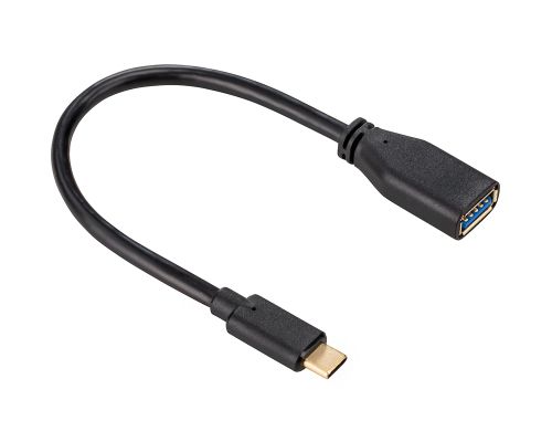 HAMA USB-C Cable, USB3.1 Gen1, USB-C Plug - USB-A Socket, 5Gbit/s, 0.15m, Black HAMA135712