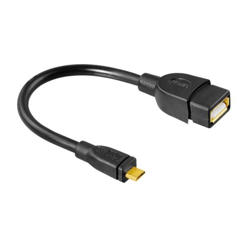 HAMA USB 2.0 OTG Adapter Cable Micro Plug - A Socket 0.15m Black HAMA78426
