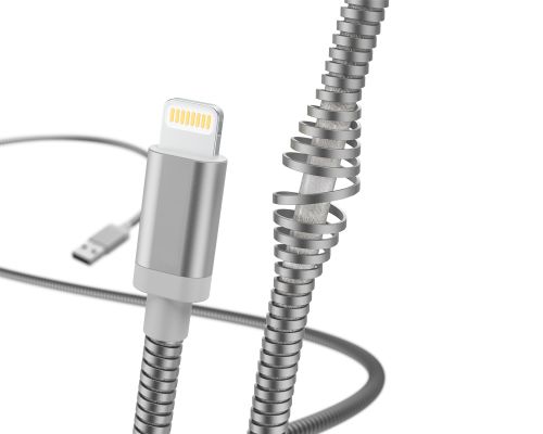 HAMA Metal Charging/Data Cable, Lightning, 1.5m, Silver HAMA183340