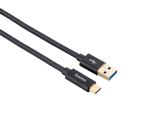 HAMA USB-C Cable, USB3.1 Gen2, USB-C Plug - USB-A Plug, 10Gbit/s, 1m, Black HAMA135715