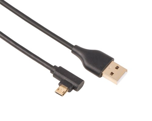 HAMA Micro-USB 2.0 Cable, 90° Angled Plug, Gold-plated, Twist-proof, 1m, Black HAMA54545