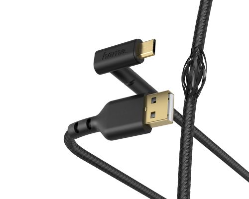 HAMA Stand Charging/Data Cable, USB-A - Micro-USB, 1.5m, Black HAMA187215
