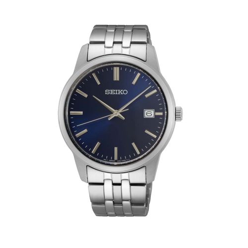 SEIKO Men's Hand Watch QUARTZ Stainless Steel Band, Blue Dial SUR399P1