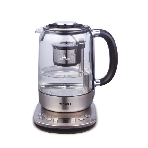 TORNADO Digital Tea Maker 1.7 Liter 1850-2200 Watt Stainless x Black TTM-800