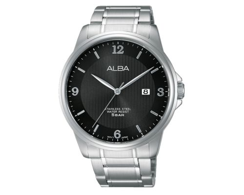 ALBA Men's Hand Watch PRESTIGE Stainless Band, Black Dial AS9B11X1