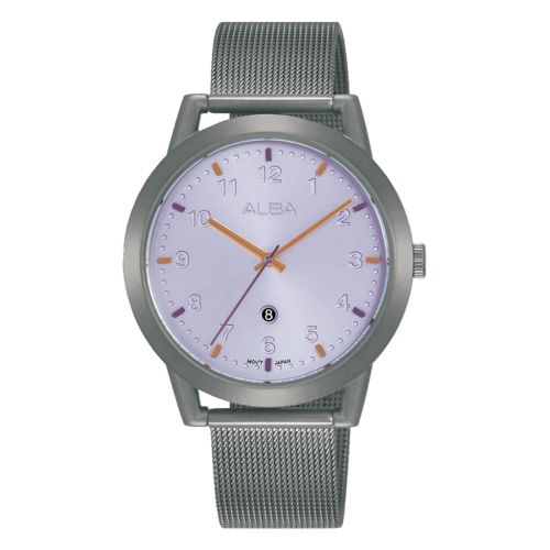ALBA Men's Hand Watch ACTIVE Stainless Bracelet , Purple Dial AH7Z53X1