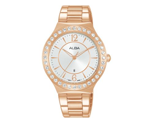 ALBA Ladies' Hand Watch FASHION Stainless Band, Silver Dial AH7Z88X1