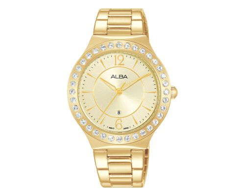 ALBA Ladies' Watch FASHION Stainless Band, Champagne Dial AH7Z90X1