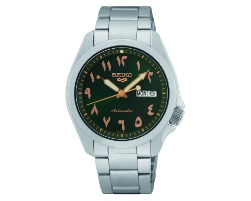 SEIKO Men's Hand Watch 5 SPORTS Stainless Band, Green Dial SRPH49K1