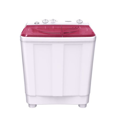 TORNADO Washing Machine Half Auto 7 Kg, White x Red TWH-Z07DNE-W(RD)