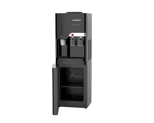 TORNADO Water Dispenser, 2 Faucets, 16 Liter Fridge, Black TWD-36CH-BR