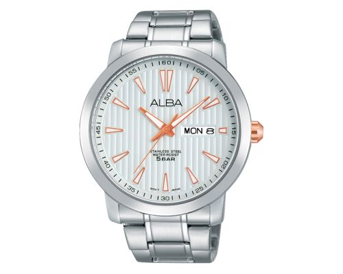 ALBA Men's Hand Watch PRESTIGE Stainless Band, Silver Dial AT2013X1