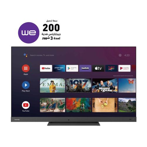 TOSHIBA 4K Smart BEZELLESS QLED TV 65 Inch, Android, WiFi Connection 65Z770KV