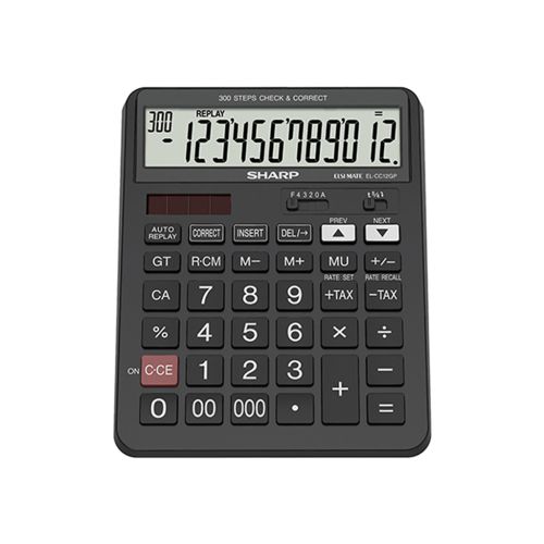 SHARP Financial Calculator, Large Size, 12 Digit, Black EL-CC12GP