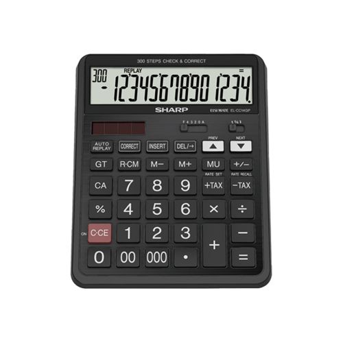 SHARP Financial Calculator, Large Size, 14 Digit, Black EL-CC14GP