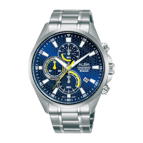 ALBA Men's Hand Watch ACTIVE Stainless Band Blue Dial AM3873X1