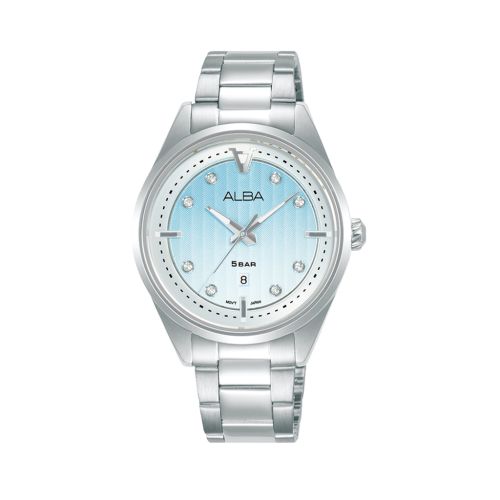 ALBA Ladies' Hand Watch FLAGSHIP Stainless Band, Blue x White Dial AH7AY1X1