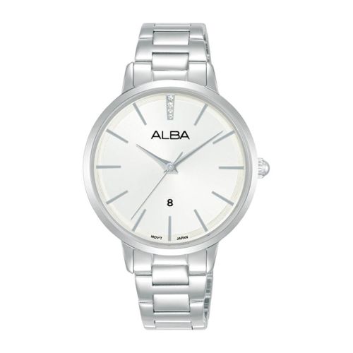 ALBA Ladies' Hand Watch FASHION Stainless Band, Silver Dial AH7CD7X1